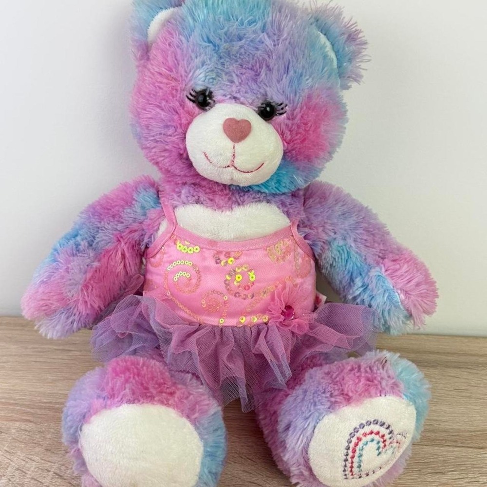 Build A Bear Tie Dye Cotton Candy Heart Bear